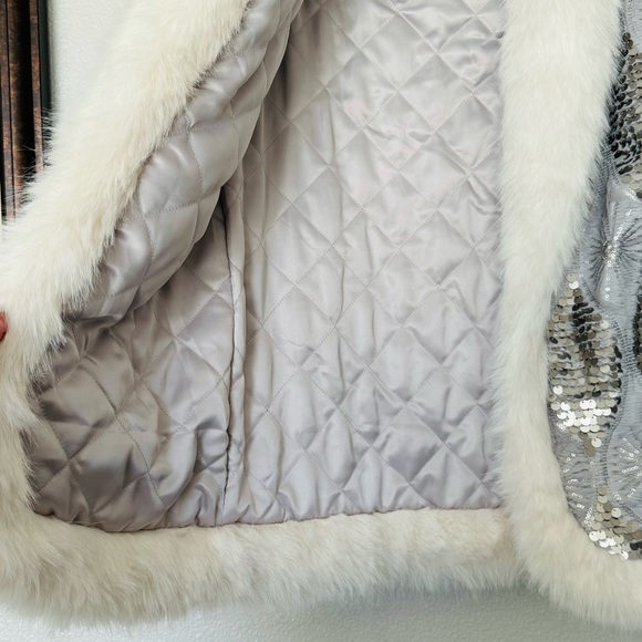 NWT Band of the Free Boho Sequin Faux Fur Open Front Jacket Size XS - Picture 6 of 12